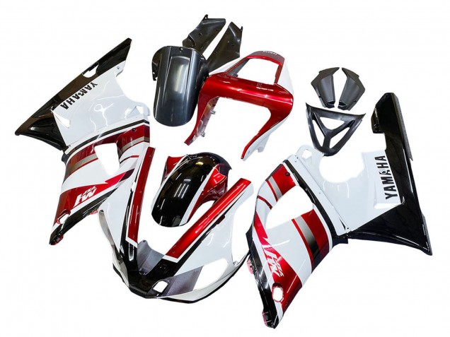 2000-2001 Yamaha YZF 1000 R1 Motorcycle Fairing - Red White Glossy Black UK