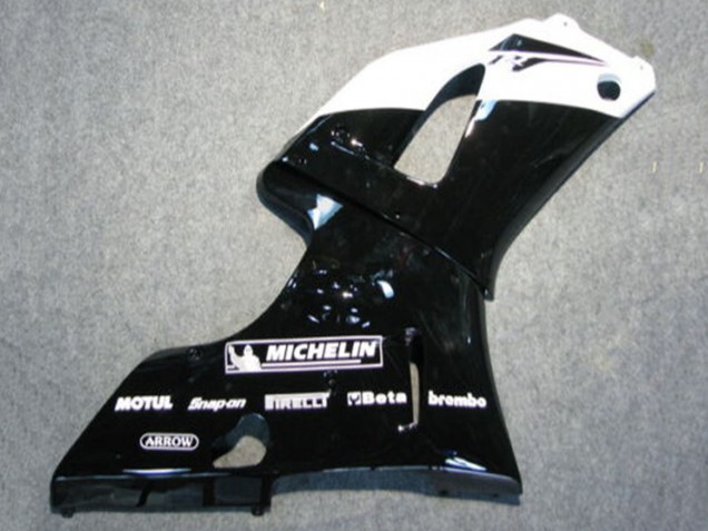 2000-2001 Yamaha YZF 1000 R1 Motorcycle Fairings - Glossy Black White Michelin UK