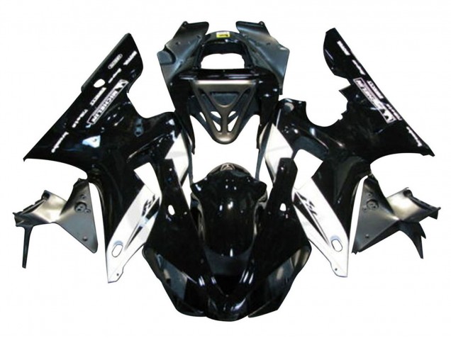 2000-2001 Yamaha YZF 1000 R1 Motorcycle Fairings - Glossy Black White Michelin UK