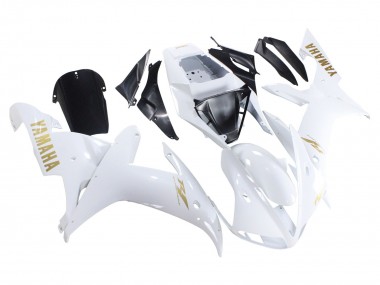 Best 2002-2003 Yamaha YZF 1000 R1 Motorcycle Fairings - White Gold Decals UK