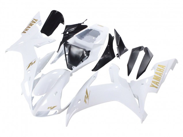 2002-2003 Yamaha YZF 1000 R1 Motorcycle Fairings - White Gold Decals UK