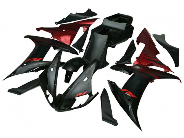 2002-2003 Yamaha YZF 1000 R1 Motorcycle Fairings - Red Black Flame UK