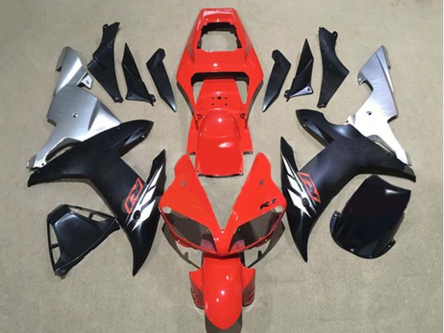 2002-2003 Yamaha YZF 1000 R1 Motorcycle Fairings - Red Silver Matte Black UK