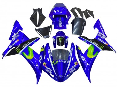 Best 2002-2003 Yamaha YZF 1000 R1 Motorcycle Fairings - Blue Black Green MoviStar ENEOS Monster UK