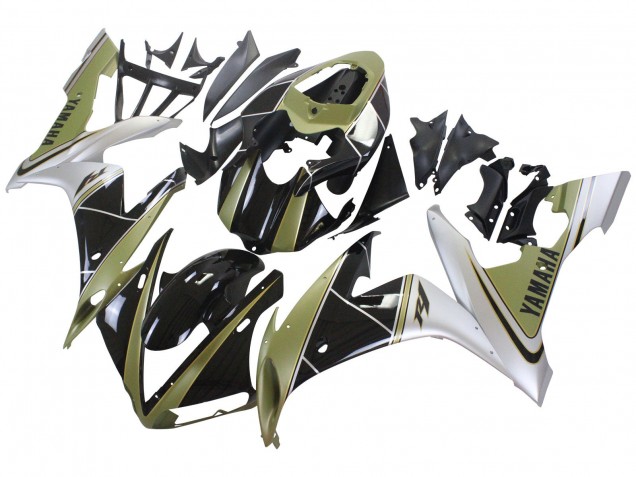 2004-2006 Yamaha YZF 1000 R1 Motorcycle Fairings - Light Gold White Glossy Black UK