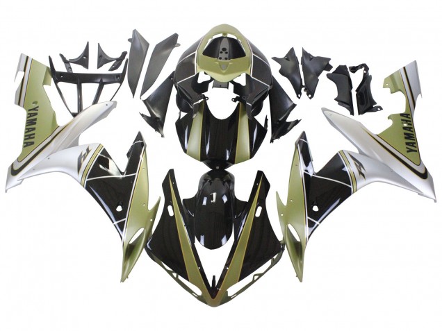 2004-2006 Yamaha YZF 1000 R1 Motorcycle Fairings - Light Gold White Glossy Black UK