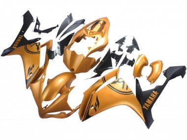 Best 2007-2008 Yamaha YZF 1000 R1 Motorcycle Fairings - Gold Black UK