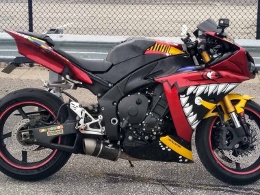Best 2009-2011 Yamaha YZF 1000 R1 Motorcycle Fairings - Red Yellow Black Shark 46 UK