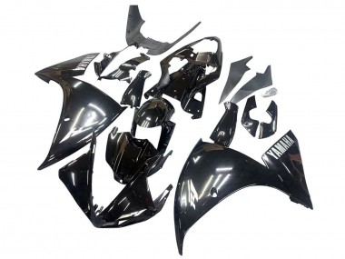 Best 2009-2011 Yamaha YZF 1000 R1 Motorcycle Fairings - Glossy Black White Decal UK