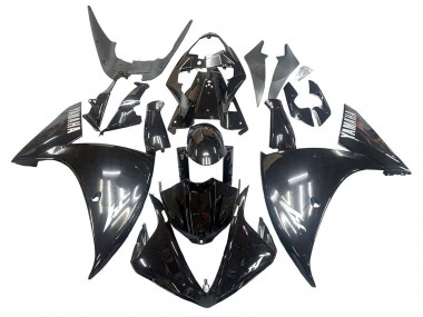 Best 2009-2011 Yamaha YZF 1000 R1 Motorcycle Fairings - Glossy Black White Decal UK