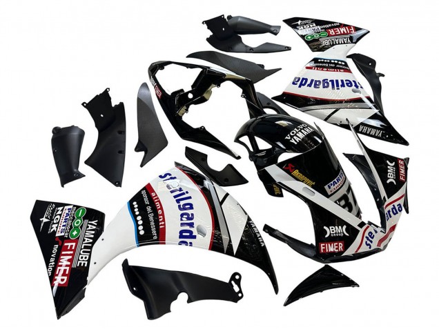 2009-2011 Yamaha YZF 1000 R1 Motorcycle Fairings - Glossy Black White Red Volvo Fimer Yamalube 87 UK