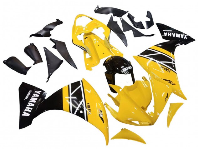 2009-2011 Yamaha YZF 1000 R1 Motorcycle Fairing Kits - Yellow White Black Stripe UK