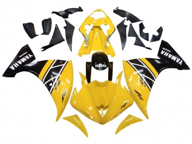 Best 2009-2011 Yamaha YZF 1000 R1 Motorcycle Fairing Kits - Yellow White Black Stripe UK