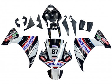 Best 2012-2014 Yamaha YZF 1000 R1 Motorcycle Fairings - Glossy Black White Red Fimer Yamalube Sterilgarda 87 UK
