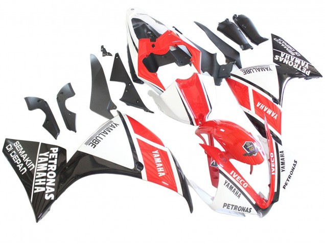 2012-2014 Yamaha YZF 1000 R1 Motorcycle Fairings - White Red Glossy Black Petronas UK