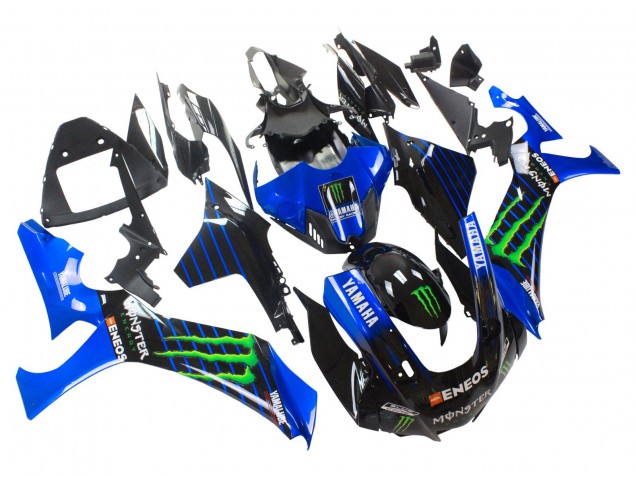 2020-2025 Yamaha YZF 1000 R1 Motorcycle Fairings - Blue Black Green Black ENEOS Monster UK