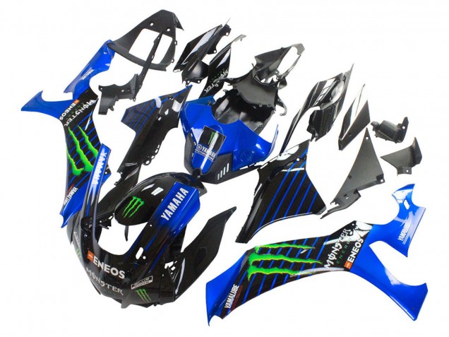 2020-2025 Yamaha YZF 1000 R1 Motorcycle Fairings - Blue Black Green Black ENEOS Monster UK