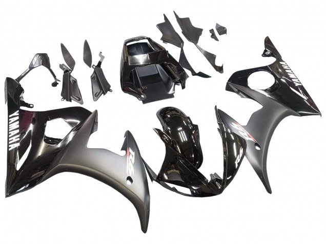 2006-2009 Yamaha YZF R6S Motorcycle Fairings - Glossy Black Matte Black White Decals UK
