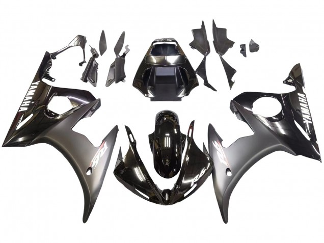 2006-2009 Yamaha YZF R6S Motorcycle Fairings - Glossy Black Matte Black White Decals UK