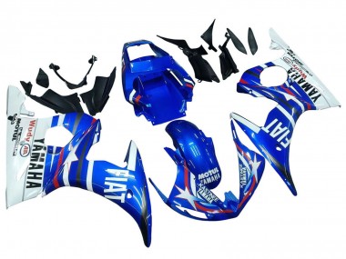 Best 2003-2004 Yamaha YZF R6 Motorcycle Fairings - White Blue Fiat Motul Kastinee UK