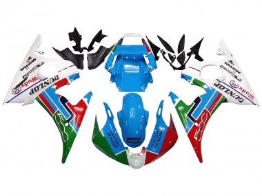 Best 2006-2009 Yamaha YZF R6S Motorcycle Fairings - White Blue Green Red Kastinee Dunlop Motul UK