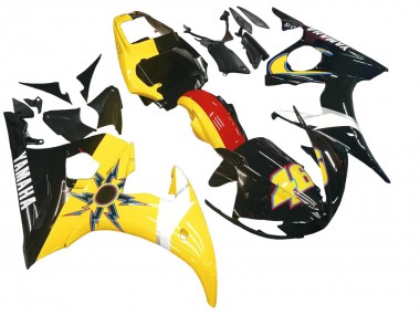 Best 2006-2009 Yamaha YZF R6S Motorcycle Fairings - Yellow Red Glossy Black 46 UK