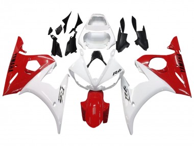 Best 2003-2004 Yamaha YZF R6 Motorcycle Fairings - White Red UK