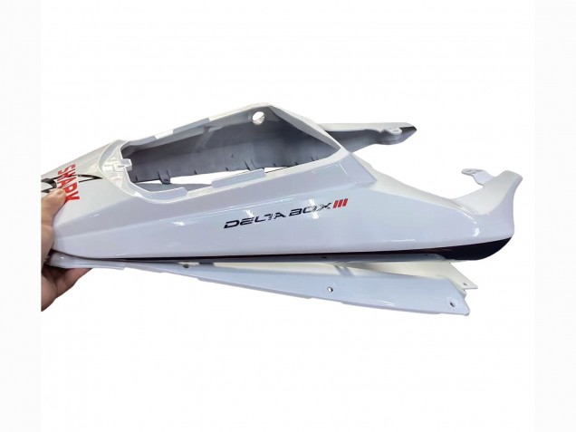2006-2009 Yamaha YZF R6S Motorcycle Fairings - White with Dark Black Flame UK