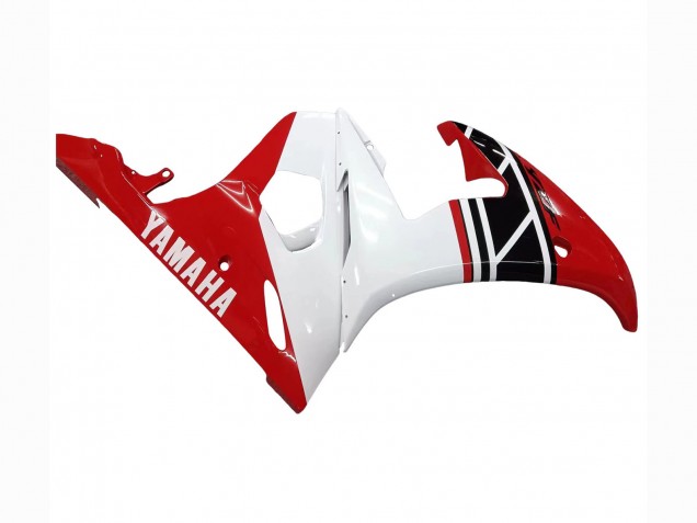 2003-2004 Yamaha YZF R6 Motorcycle Fairing - White Red Glossy Black UK