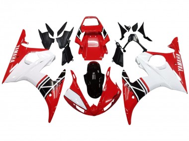 Best 2003-2004 Yamaha YZF R6 Motorcycle Fairing - White Red Glossy Black UK