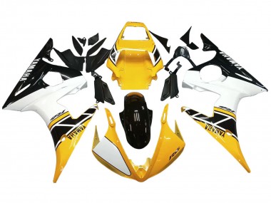 Best 2006-2009 Yamaha YZF R6S Motorcycle Fairings - Yellow White Glossy Black UK