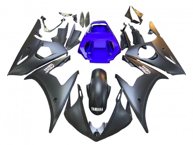 2006-2009 Yamaha YZF R6S Motorcycle Fairings - Blue Matte Black UK
