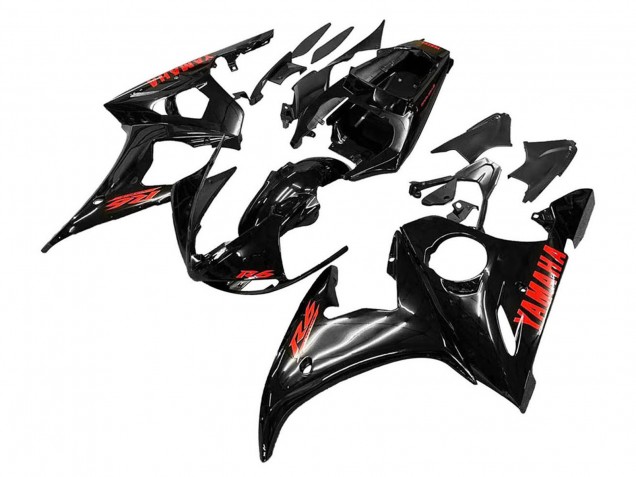 2006-2009 Yamaha YZF R6S Motorcycle Fairings - Glossy Black Red UK