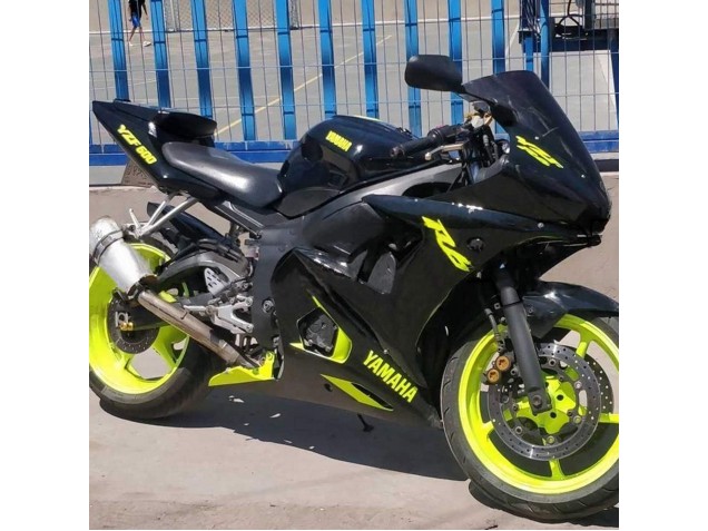 2006-2009 Yamaha YZF R6S Motorcycle Fairings - Glossy Black Neon Yellow UK