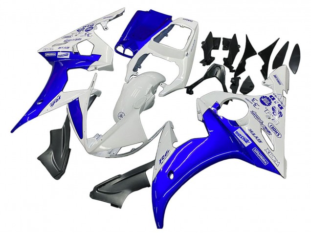2006-2009 Yamaha YZF R6S Motorcycle Fairings - White Blue GYTR UK