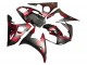 2005 Yamaha YZF 600 R6 Motorcycle Fairings - Matte Black Red Geometric UK