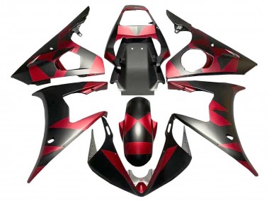 Best 2005 Yamaha YZF 600 R6 Motorcycle Fairings - Matte Black Red Geometric UK