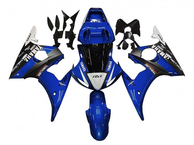 2005 Yamaha YZF 600 R6 Motorcycle Fairings - Blue White Black Yamalube UK