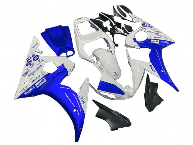 2005 Yamaha YZF 600 R6 Motorcycle Fairings - White Blue Yamalube UK