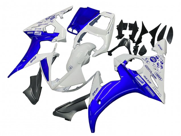 2005 Yamaha YZF 600 R6 Motorcycle Fairings - White Blue Yamalube UK