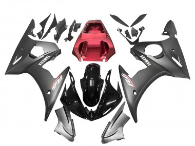 Best 2005 Yamaha YZF 600 R6 Motorcycle Fairings - Matte Black Glossy Black Grey Red UK