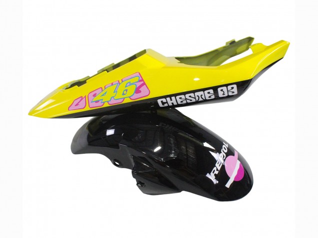 2005 Yamaha YZF 600 R6 Motorcycle Fairings - Black Pink Yellow Repsol 46 UK