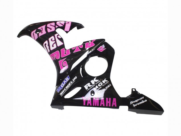 2005 Yamaha YZF 600 R6 Motorcycle Fairings - Black Pink Yellow Repsol 46 UK