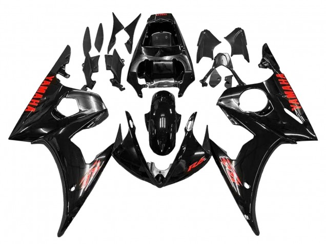 2005 Yamaha YZF 600 R6 Motorcycle Fairings - Black Red UK