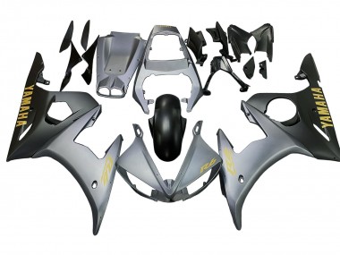 Best 2005 Yamaha YZF 600 R6 Motorcycle Fairings - Grey Matte Black Gold UK