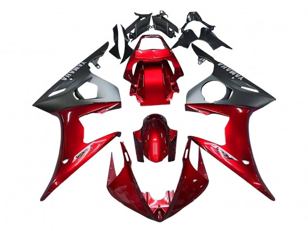 2005 Yamaha YZF 600 R6 Motorcycle Fairing Kits - Red Matte Black UK
