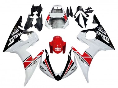 Best 2005 Yamaha YZF 600 R6 Motorcycle Fairings - White Black Red Motul UK