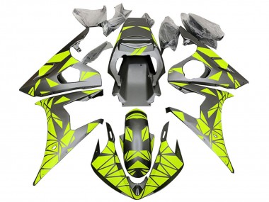 Best 2005 Yamaha YZF 600 R6 Motorcycle Fairings - Matte Black Neon Green UK