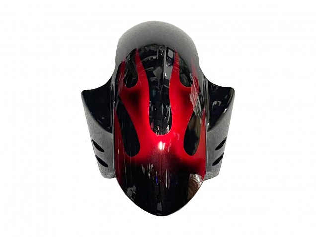 2005 Yamaha YZF 600 R6 Motorcycle Fairings - Black with Red Flame UK