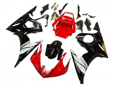 Best 2005 Yamaha YZF 600 R6 Motorcycle Fairings - Red White Glossy Black UK